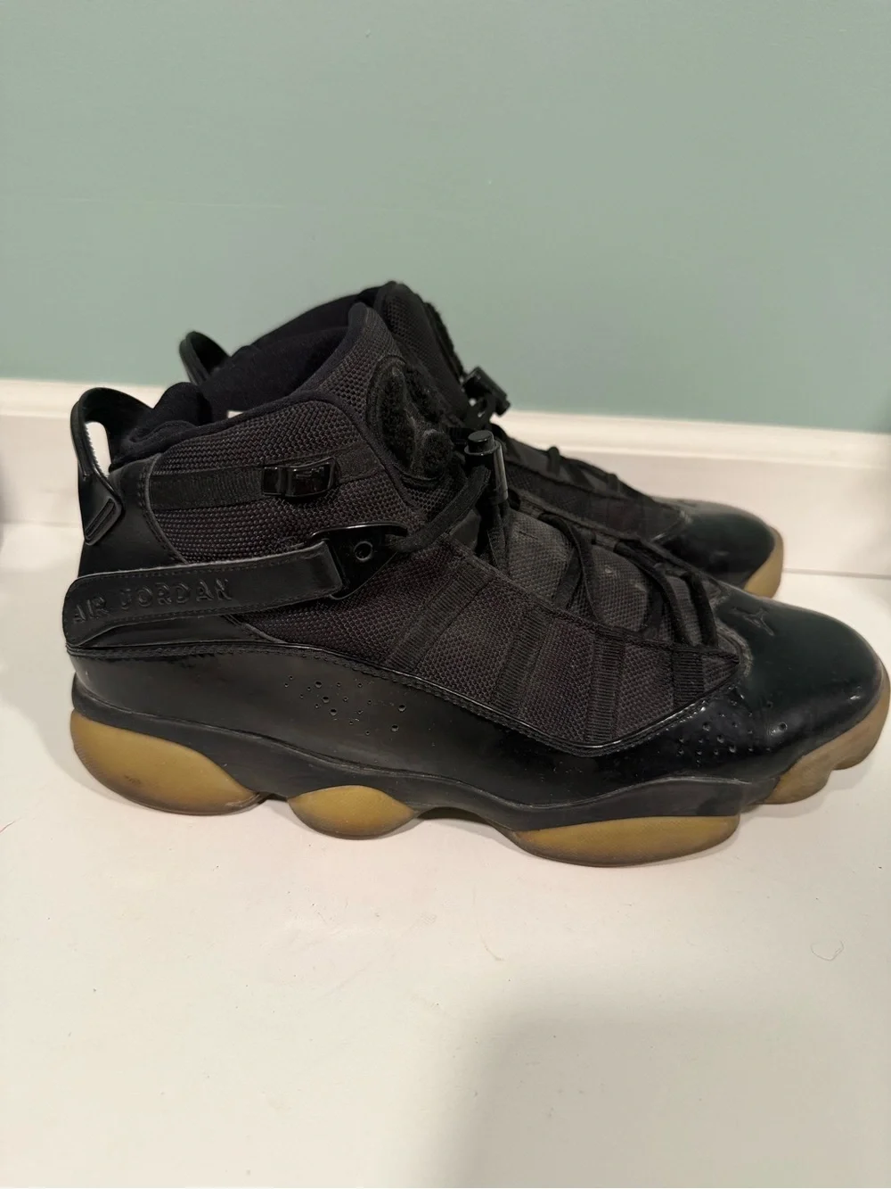 Air Jordan Men's Black High-Top Sneakers with Gum Outsole size 10.5